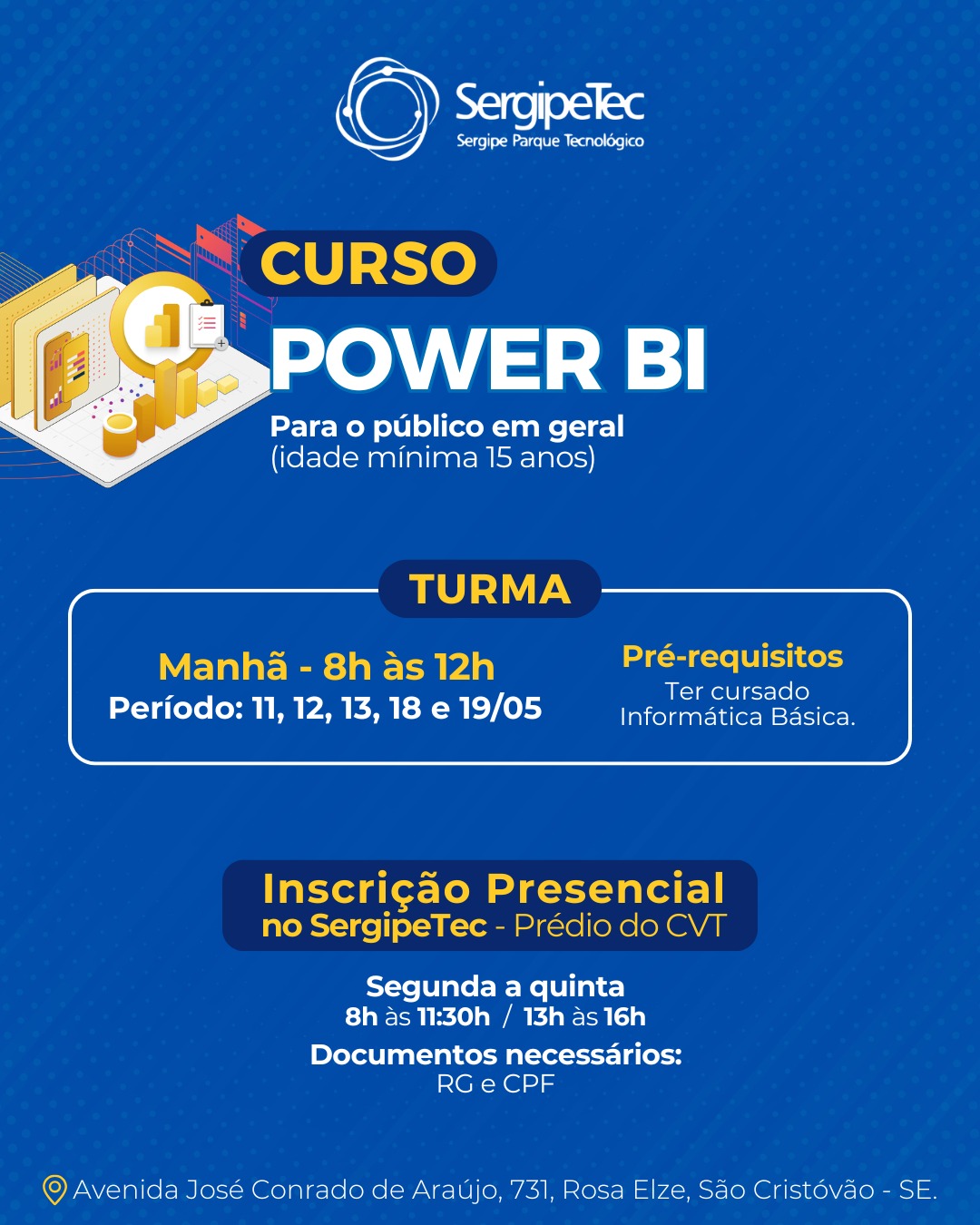 SergipeTec oferece curso gratuito de Power BI com foco em dashboards interativo